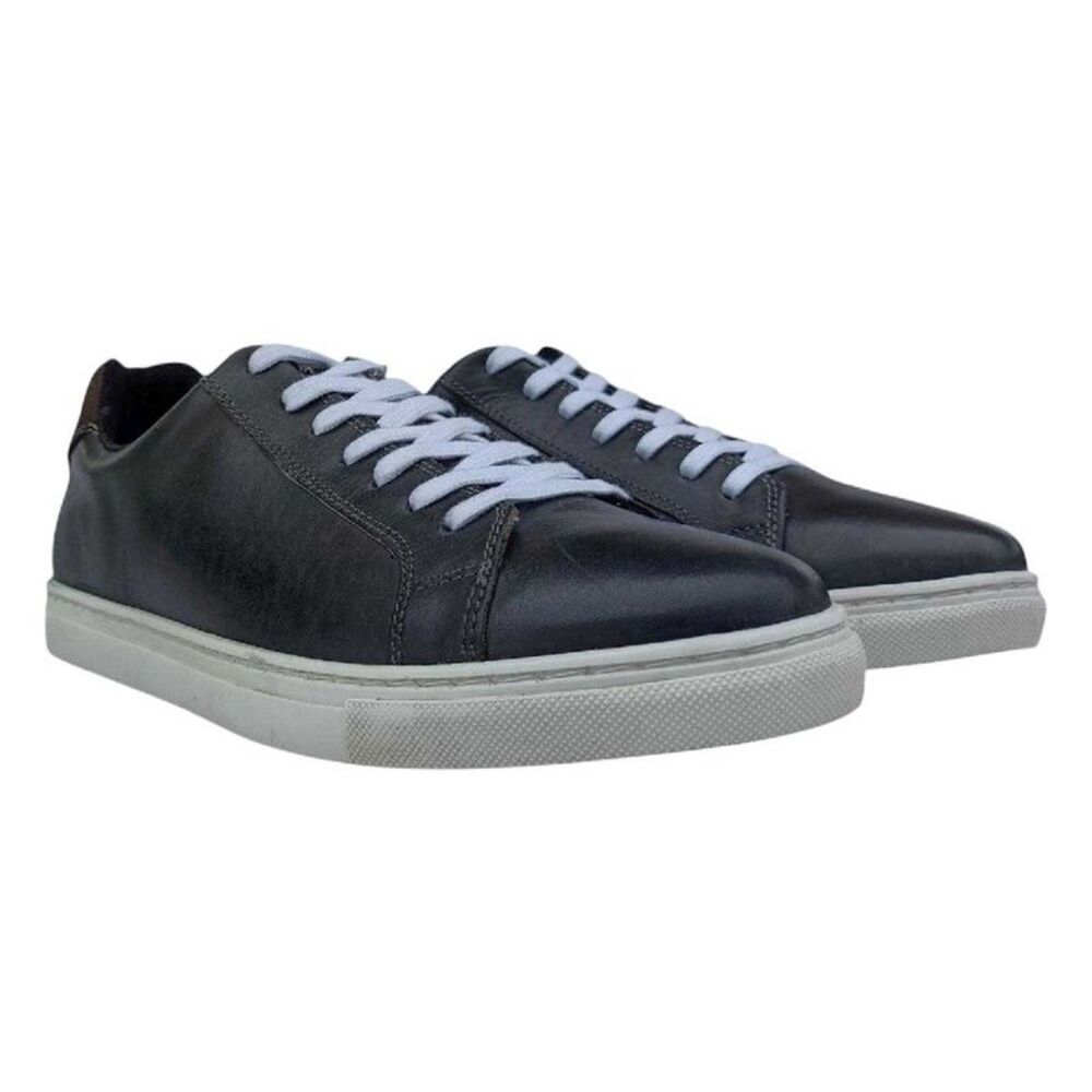 Firetrap Mens Julian Leather Moc Toe Formal Sneakers / Gray